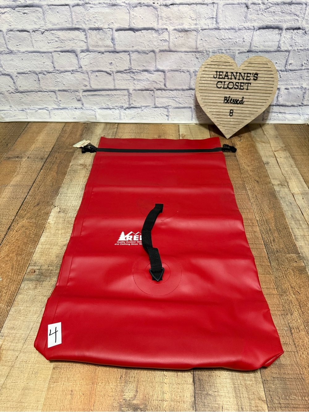 Vintage REI Red Waterproof-Style Roll Top Dry Bag Sack with Buckle Closure